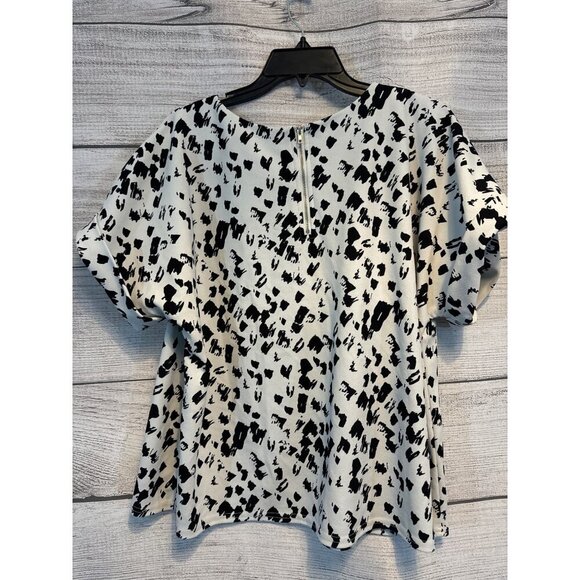 Melloday Abstract Print Top With Back Zipper Size XL - Picture 3 of 3